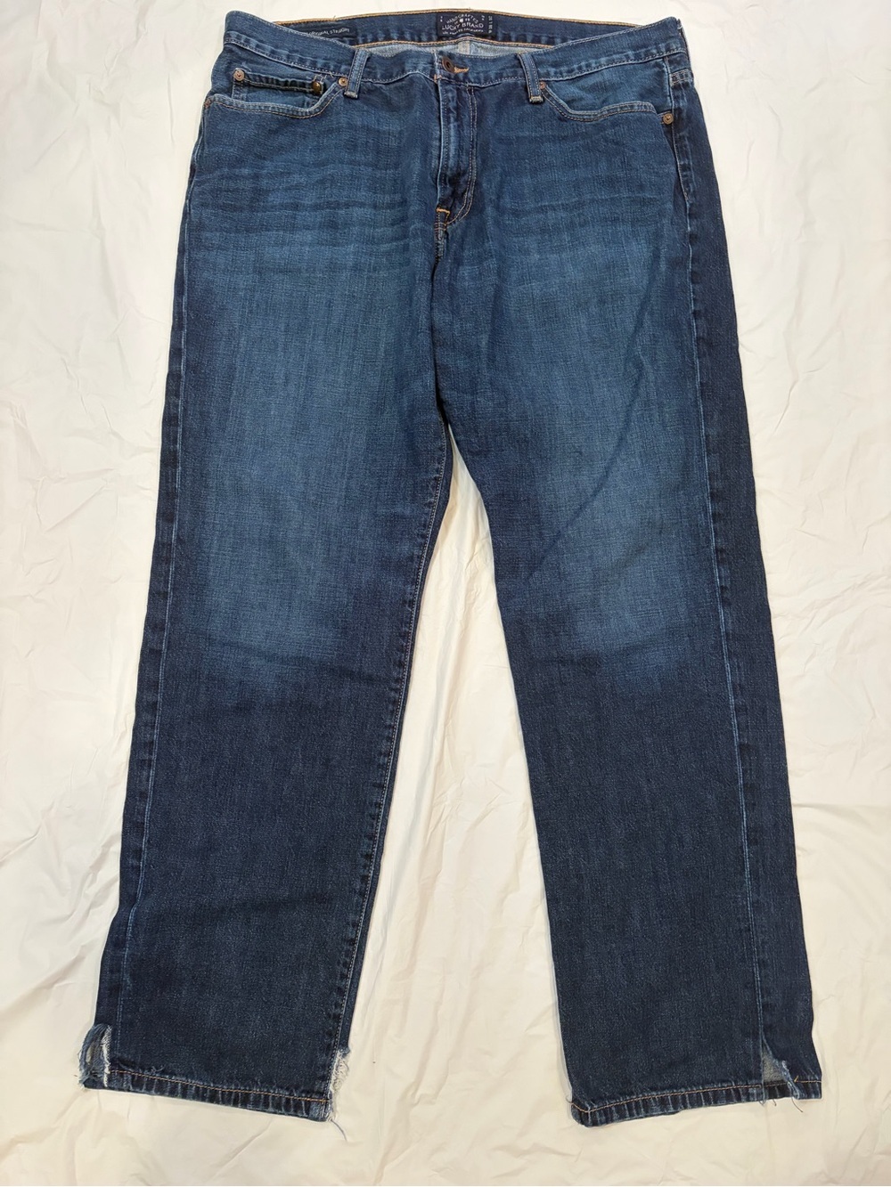 Lucky Brand Jeans Men's 38x32 Blue Dark Wash 221 Original Straight
